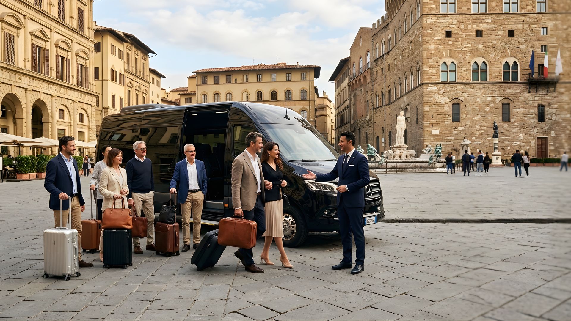 Italy group transportation bus and minivan