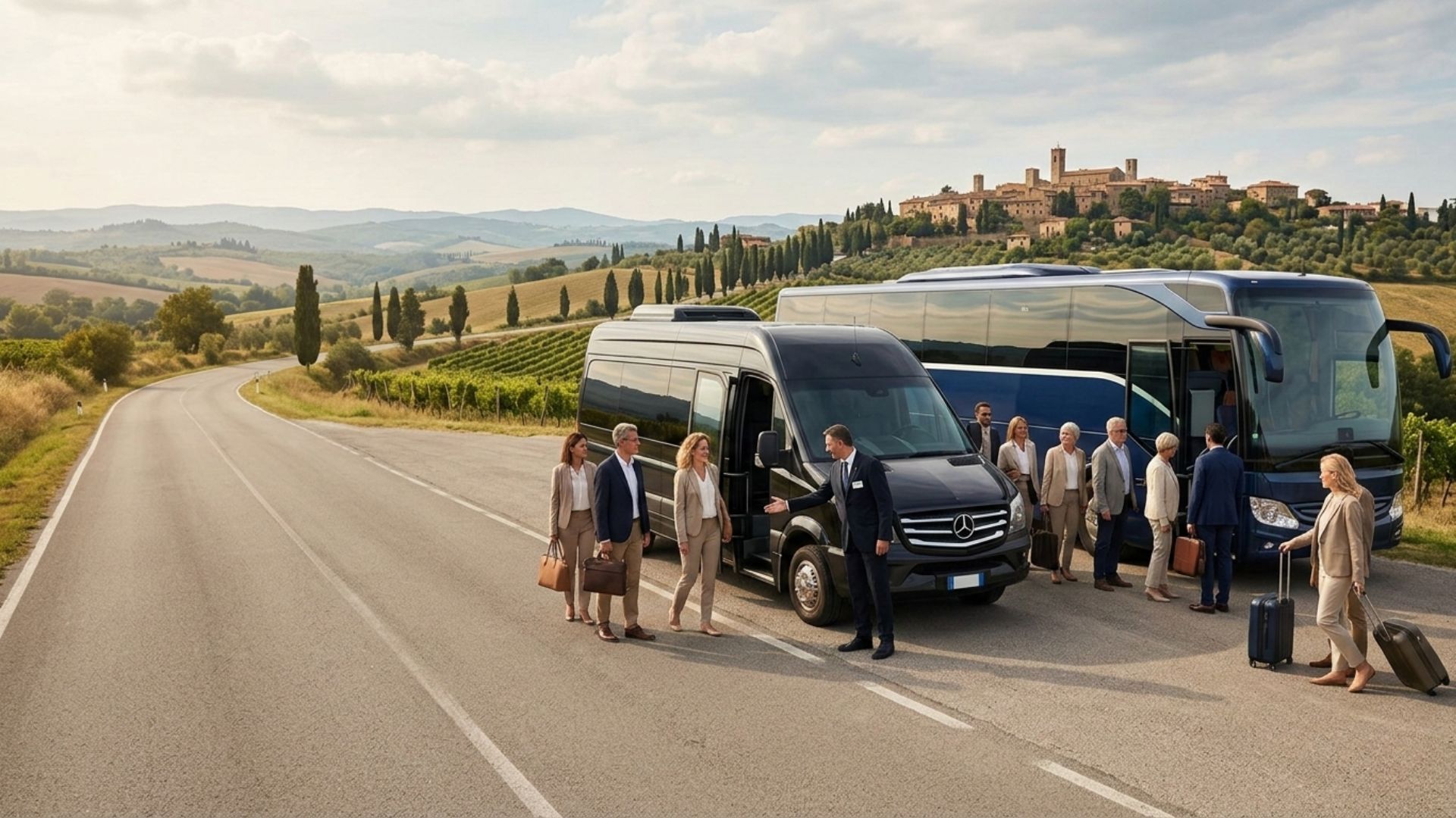 Italy group travel minibus private tour